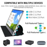 HAOCROWN 10,5 inch FHD IPS draagbare monitor USB-C extern tweede scherm voor laptop, pc, telefoon, gaming en reizen