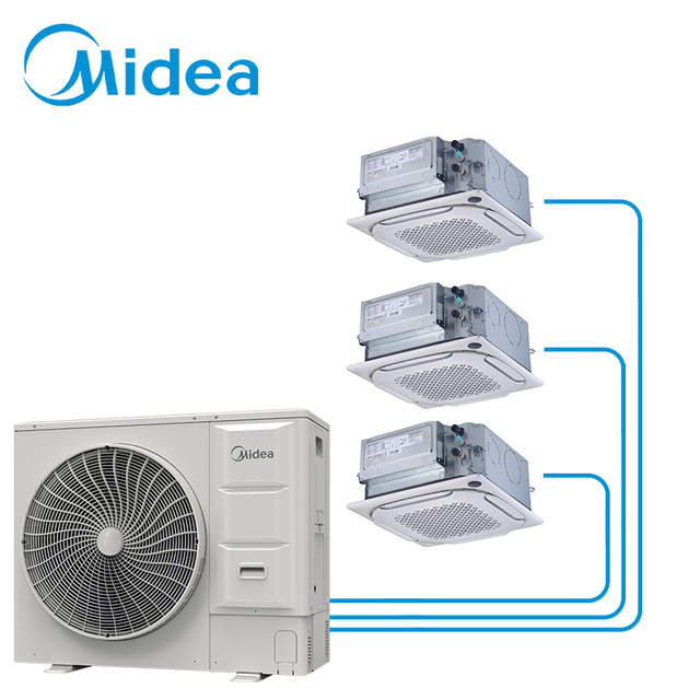 Midea 360 Degree Airflow 9600btu Cassette Type Multi Zone Multi-split Vrf Cassette Air Conditioner for Household Apartment