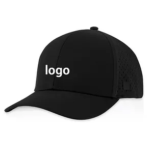 Polyester Waterproof Water Resistant Quick Dry Hydro Perforated Performance Laser Hole Perforated Golf Snapback Gorra Hat Caps