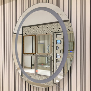 Espejo LED <span class=keywords><strong>y</strong></span> espejo de <span class=keywords><strong>baño</strong></span> retroiluminado <span class=keywords><strong>con</strong></span> luces, espejo de tocador <span class=keywords><strong>con</strong></span> <span class=keywords><strong>luz</strong></span> antiniebla montado en la pared <span class=keywords><strong>con</strong></span> 3 colores regulables - Product Image 4