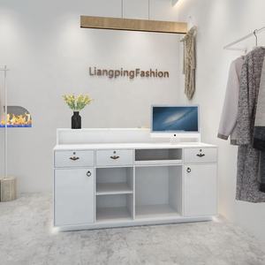 Mostrador de <span class=keywords><strong>Caja</strong></span> <span class=keywords><strong>Registradora</strong></span> para <span class=keywords><strong>Tienda</strong></span> de <span class=keywords><strong>Ropa</strong></span> con Logo Personalizado, Moderno Mostrador de Recepción y Cobro con Luz - Product Image 5