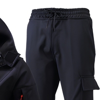 Ensemble de vêtements de travail d'hiver pour hommes, veste chaude doublée en polaire, pantalon cargo tactique imperméable et coupe-vent
