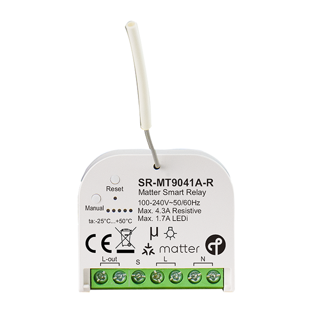 Voice-Controlled LED Relay/switch Compatible with Matter Ecosystems SR-MT9041A-R Matter Over Thread