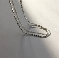 FY-JL034 S925 argent Sterling Version coréenne Simple étoile polyvalent chaîne de perles plates Double couche gourmette chaîne cheville