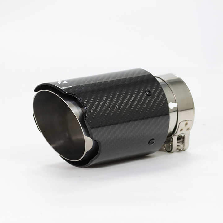 Glossy Gloss Carbon Fiber Exhaust Pipe Tip 3'' 3 Inch Universal - View #11