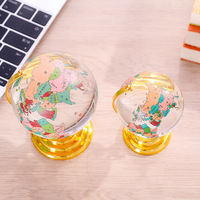 Globe terrestre en cristal rotatif avec carte du monde imprimée sur mesure, base en métal, pour la décoration de la maison, du bureau ou de la table.