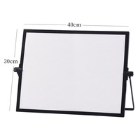 Nouveau design petit tableau blanc portable de bureau double face noir mini tableau blanc magnétique effaçable à sec pliable avec support