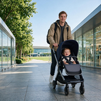 Poussette de voyage 3-en-1 au design tendance, compatible siège auto, landau pour bébé avec siège réversible