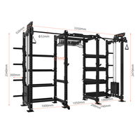 Jaula de Potencia Comercial de Alta Resistencia, Capacidad 3x3, Soporte de Acero para Sentadillas para Gimnasio