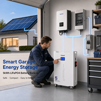 Système hors réseau pour appartement, batterie LiFePO4 5 kWh, 51 V 100 Ah, haute efficacité, cellules de qualité A, moniteur intelligent WIFI LFP.