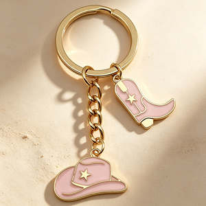 Embossed Western Cowboy <b>Keychain</b> Zinc Alloy Vintage Metal Key Ring <b>Custom</b> Logo Cowboy Pendant Wholesale - Product Image 2