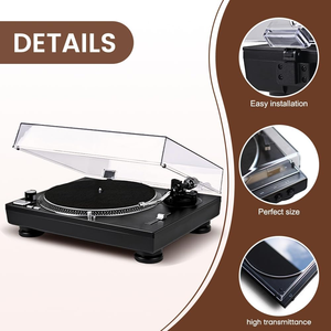 Cache-poussière en acrylique pour platine vinyle transparent personnalisé pour platines vinyles stéréo boutique vente en gros - Product Image 6