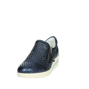 Zapatos Cómodos de Cuero Perforado Azul con Plataforma y Punta Descubierta para Mujer, Marca Cinzia - Product Image 5