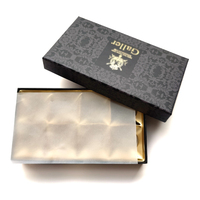 Emballage cadeau en papier de luxe personnalisé pour boîte de chocolat de biscuit de noël avec insertion en plastique