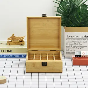 Factory Direct Sales Wooden Compartment Boxes With Essential Oil Decorative Essential Oil Box Bamboo Wood Storage Case