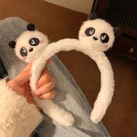 Serre-tête en peluche panda mignon et doux pour femme, bandeau pour masque facial, motif animal de dessin animé, tendance, fait main, antidérapant, Puyun