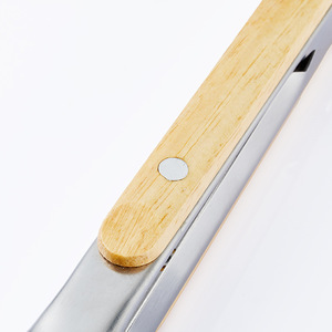 Plump Stainless Steel Tongs With Wooden Handle Heat Resistant For Flipping Steak And BBQ Cooking - Product Image 2