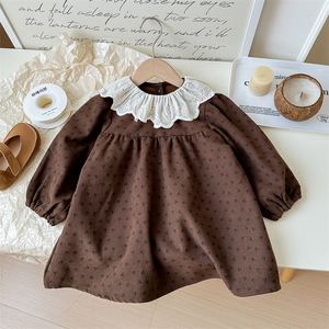 Tongxingyuan Girls' Knit Cardigan And Floral Dress Set Cotton Woolen Two Piece Spring Autumn Outfit - Product Image 3