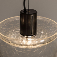 Suspension LED en verre craquelé style nordique, design vintage, moderne, pour chevet, café, bar, éclairage de luxe minimaliste rétro style ambre