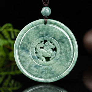 Colgantes de diseño de dragón vívido de Jade de grado A, colgantes de Jade tipo hielo para hombres y mujeres, Jadeíta Natural de Certificado de evaluación - Product Image 6