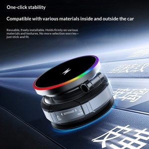 <span class=keywords><strong>Cargador</strong></span> Inalámbrico Magnético para Auto de 15W, Soporte de Silicona con Succión para Tablero, Iluminación RGB, Soporte Seguro para Teléfono - Product Image 2