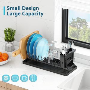 Stainless Steel Extensible Dish Drainer Removable Cutlery Holder Dish Drying <b>Rack</b> Extendable <b>Kitchen</b> Dish <b>Rack</b> - Product Image 2