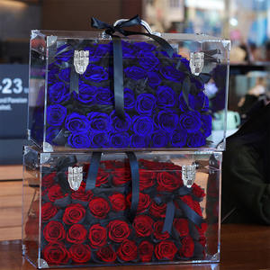 Fleur éternelle Rose Premium coffret cadeau Tanabata 214 Saint Valentin 520 cadeaux de Noël forme carrée pour l'obtention du diplôme de Noël - Product Image 2