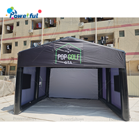 Tente de simulateur de golf gonflable - Enclos d'entraînement de golf professionnel gonflable intérieur/extérieur avec écran de projection et pompe à air