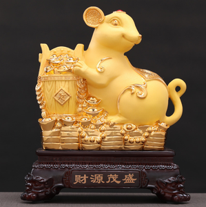 Figurine de <span class=keywords><strong>Rat</strong></span> en Résine Plaquée Or, Décorée <span class=keywords><strong>du</strong></span> Zodiaque Chinois, Cadeau d'Affaires pour le Nouvel An <span class=keywords><strong>2020</strong></span> - Product Image 5