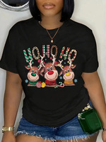 Tops imprimés pour femmes en polyester 200G, motifs de Noël, impression DTF, vente en gros, pour t-shirts de Noël