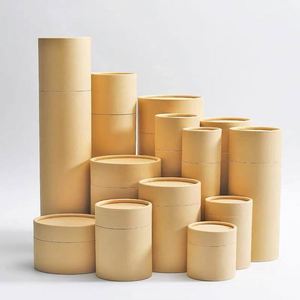 Tubos de Papel Kraft Cilíndricos para Envasado, Tubos de Papel Biodegradables para Envasado de Cosméticos - Product Image 1