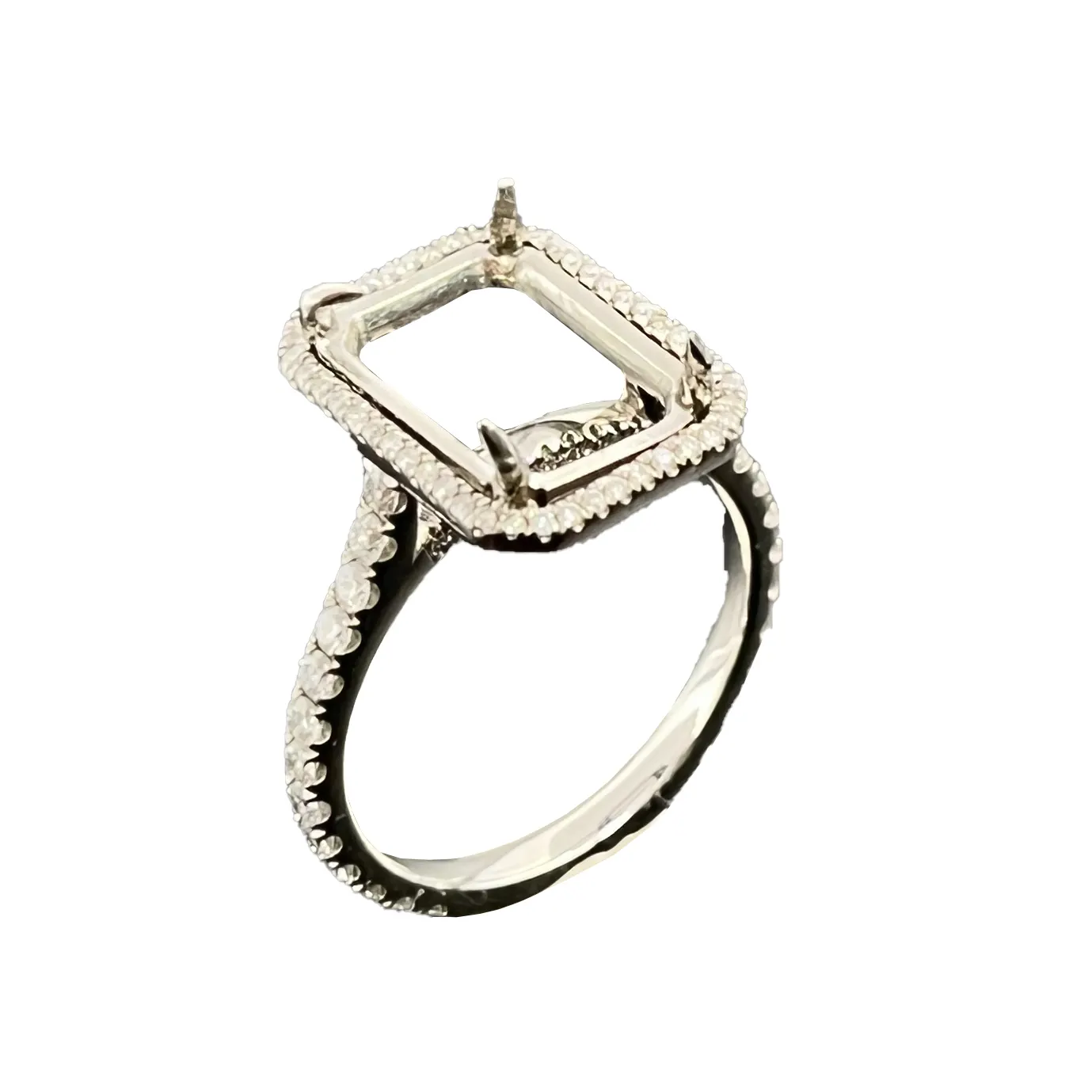 Custom Semi Mounting 9K 10K 14K 18K White Gold Ring Mounting Setting Without Stones for Diamond Ring Making