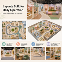 Zona Infantil Comercial Modular para Parques, Tiendas, Calles y Islas, con Asientos Blandos, Cumple con las Normas de Exportación, para Centros Comerciales