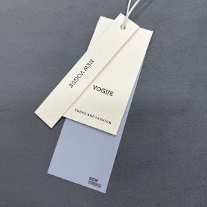 Sang trọng tái chế giấy may nhãn với dập nổi tùy chỉnh treo thẻ đặc biệt tông quần áo hangtags với logo riêng giày túi - Product Image 2