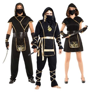 <span class=keywords><strong>Disfraz</strong></span> de <span class=keywords><strong>Ninja</strong></span> Negro y Dorado para Niños, Cosplay de Samurai Japonés para Halloween, TRAD-001 - Product Image 2