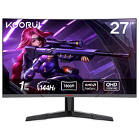 KOORUI - Vente en gros d'écran incurvé QHD R1800 de 27 pouces, écran de jeu informatique rapide VA 144 Hz 1 ms, écrans de jeu incurvés