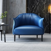 Fauteuil d'appoint moderne en cuir véritable capitonné pour hôtel, salle à manger, salon et bureau à domicile - Canapé de détente confortable