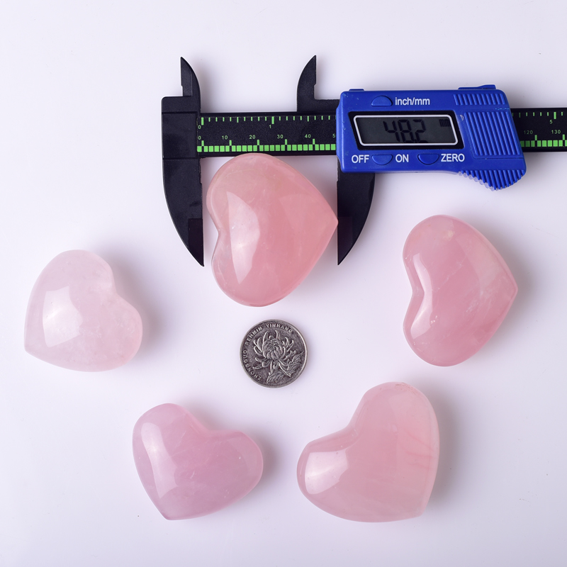 ローズクォーツ　ハート形　クリスタル　贈り物　プレゼント　約6.5cm ローズクォーツ ハート形 クリスタル 贈り物 プレゼント 約6.5cm