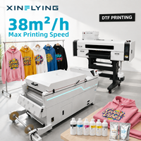 Imprimante DTF XinFlying 60CM avec 4 têtes I3200, secoueur de poudre, sécheur et four avec alarme de manque d'encre, garantie 1 an