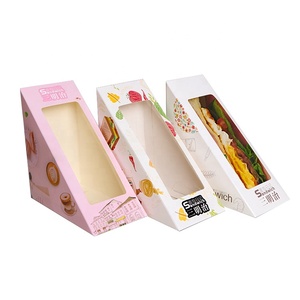 Tam giác giấy thực phẩm Hộp quà tặng cho bánh sandwich bánh mì với cửa sổ trong suốt - Product Image 1