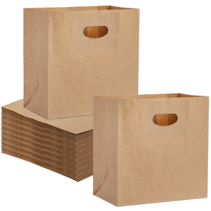 Sacs en papier kraft personnalisés imprimés avec votre propre logo, qualité alimentaire, à prix fabricant, avec poignée, pour cadeaux et achats, à bas prix - Product Image 1