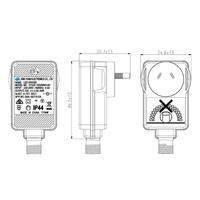 Adaptateur d'alimentation transformateur 12V en matériau PC certifié ROHS avec garantie de 2 ans pour les produits électroniques, sortie CC