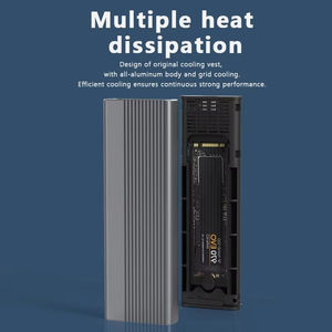 Carcasa de Aluminio <span class=keywords><strong>M2</strong></span> 2280 2260 2242 2230, Adaptador de Carcasa SSD M.2 NVME <span class=keywords><strong>PCIE</strong></span> NGFF <span class=keywords><strong>SATA</strong></span> de Doble Protocolo, Tipo C USB C 3.1 Gen 2 10Gbps - Product Image 2