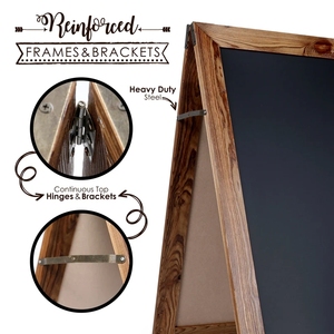 JUNJI Extra Large 40 \ "X 20 \" A-Frame Tableau Magnétique <span class=keywords><strong>Chevalet</strong></span> Double Face Debout <span class=keywords><strong>Bois</strong></span> Artisanat avec Signes Muraux Marqueurs à Craie - Product Image 5
