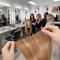 Extensions de cheveux Genius Weft de qualité supérieure, micro-tissées, coupées d'un seul donneur, cuticules alignées, double tirage, pour salon de coiffure