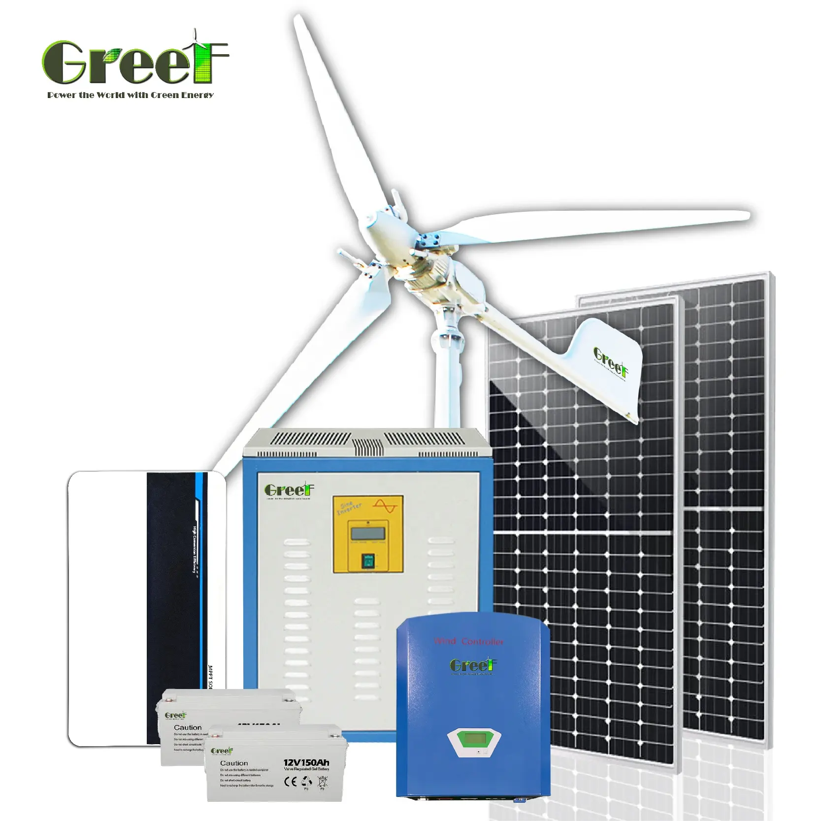 Sistema híbrido solar e eólico de 15KW 20KW 30KW com turbina eólica de controle de passo 10KW e sistema de energia solar personalizado