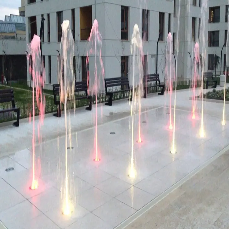 Уличный большой водяной экран, программируемый сухой наземный водяной фонтан