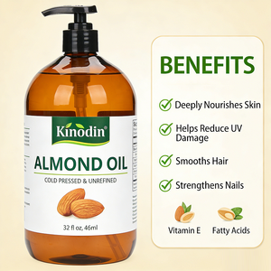 <span class=keywords><strong>Aceite</strong></span> <span class=keywords><strong>de</strong></span> Almendras Orgánico Kinodin, 32 oz, 100% Puro, Prensado <span class=keywords><strong>en</strong></span> Frío, <span class=keywords><strong>en</strong></span> Botella <span class=keywords><strong>de</strong></span> Vidrio, para Cabello, <span class=keywords><strong>Rostro</strong></span>, Cuerpo y Uñas, Humectante y para Masajes - Product Image 1