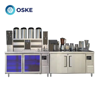 Mesa de Trabajo Refrigerada de Alta Calidad Todo en Uno con Congelador de Una Sola Temperatura, Barra de Agua y Consola para Tiendas de Té de Burbujas