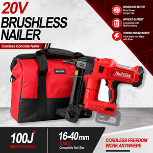 <span class=keywords><strong>Cloueur</strong></span> à <span class=keywords><strong>béton</strong></span> sans fil professionnel NailTask DCCN100X2 20V sans balais, batterie 5.0AH, énergie d'impact 100J pour cloisons sèches commerciales - Product Image 5